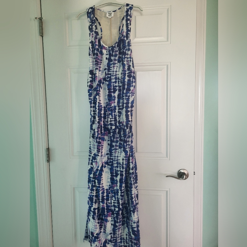 Hippie Guilt Elegant Blue and Purple Maxi Dress